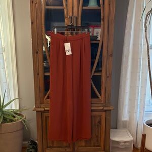 Zara Terracotta Wide-Leg Pants